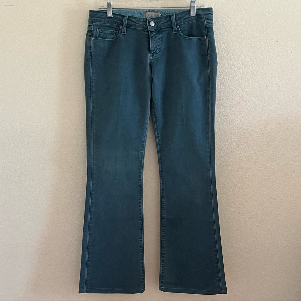 Paige Laurel Canyon Low Rise Boot Cut Jeans Blue-Green Size 29” Waist